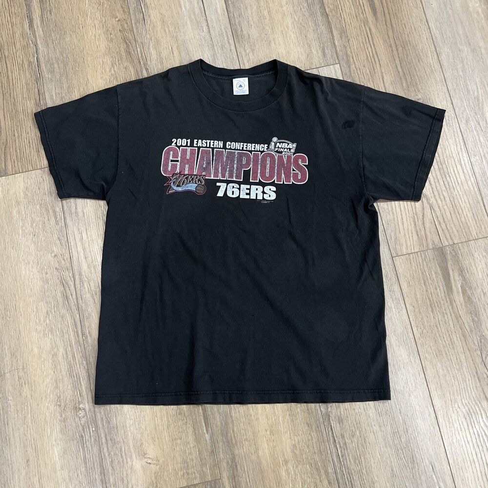 Vintage PHILADELPHIA 76ers Shirt Mens XL 2001 Eastern Conference Champions